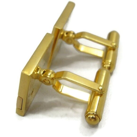 Josten's Cufflinks Gold Tone 10K Gold Ford Insert Wedding Tux Vintage - Picture 3 of 14
